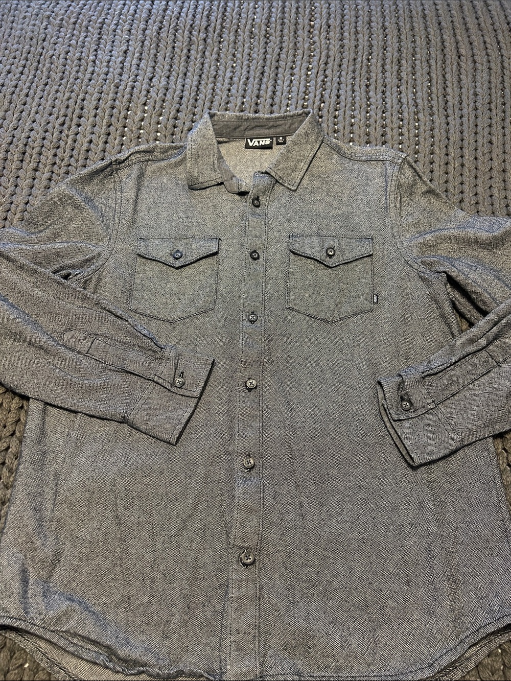 Vans Men's Gray Button-Front Shirt Jacket